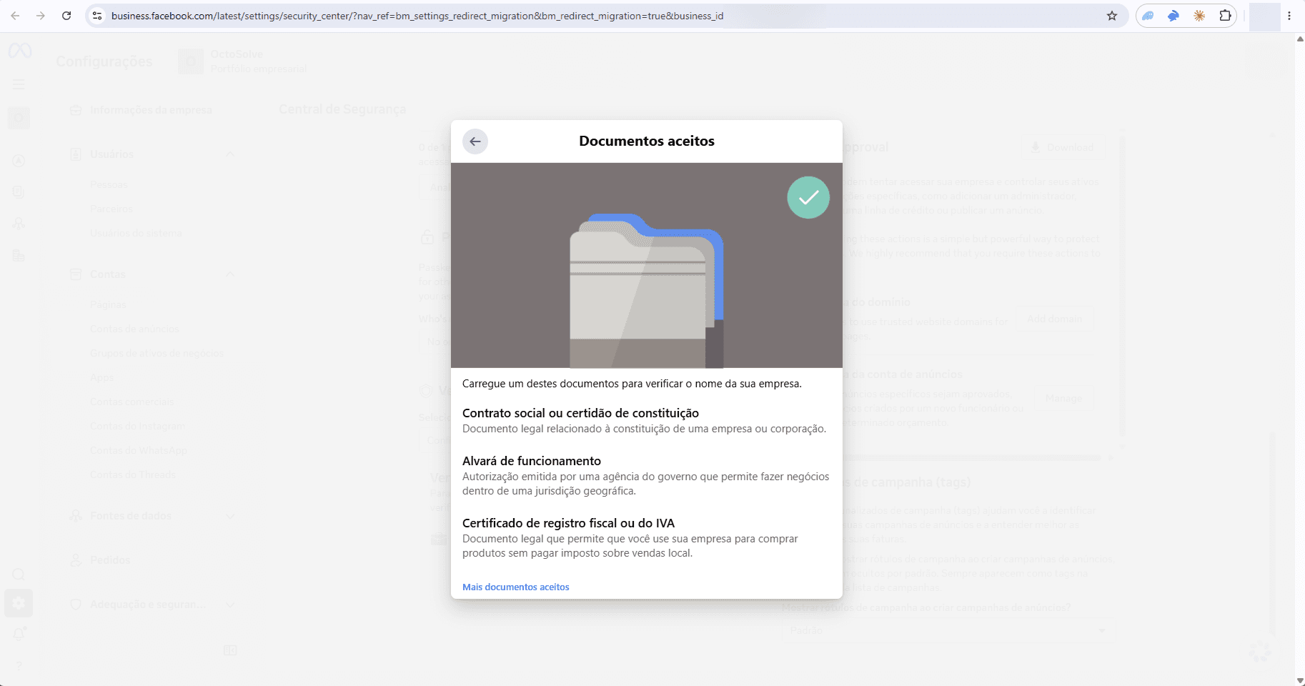 Lista de documentos aceitos para comprovar o nome